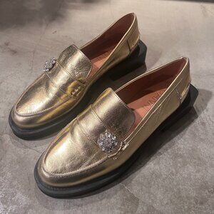 Ganni Gold Loafer Size 36